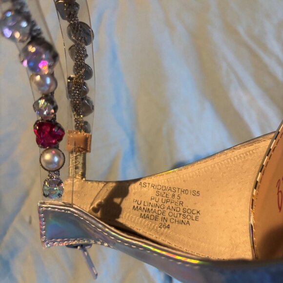 Betsey Johnson Iridescent Heels with Pink and Silver Accents - Picture 5 of 5